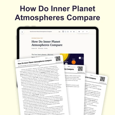 Comparing Inner Planet Atmospheres - reading educational content