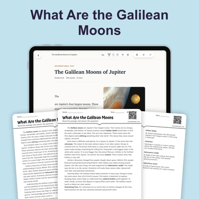 The Galilean Moons of Jupiter - reading educational content