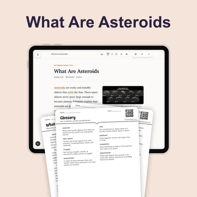 What Are Asteroids - reading educational content