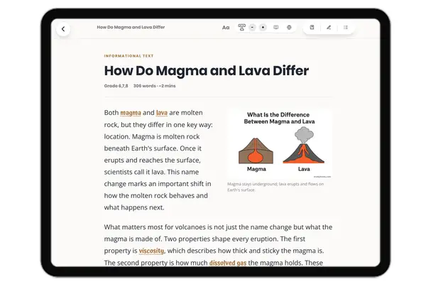 How Do Magma and Lava Differ - reading educational content