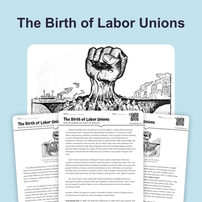 The Birth of Labor Unions - reading educational content