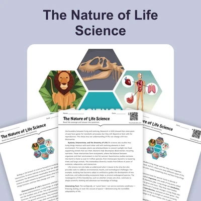 The Nature of Life Science - reading educational content