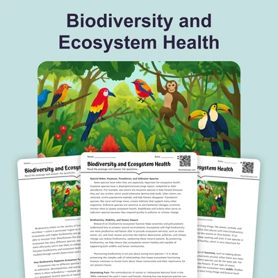 Biodiversity and Ecosystem Health - reading educational content