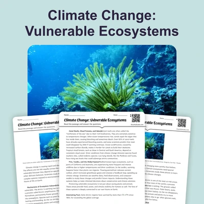 Climate Change: Vulnerable Ecosystems - reading educational content