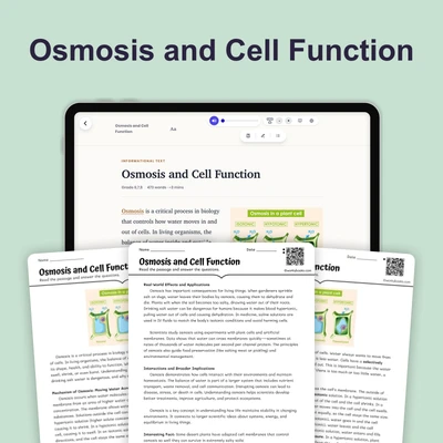 Osmosis and Cell Function - reading educational content