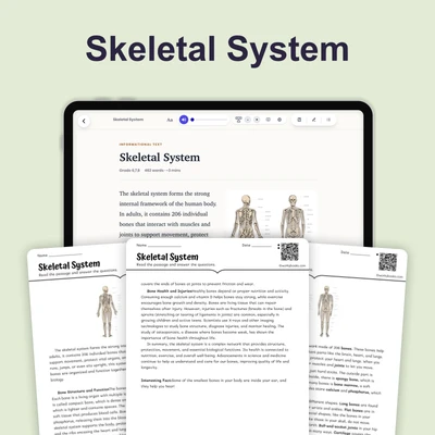 Skeletal System - reading educational content