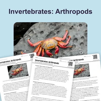 Invertebrates: Arthropods - reading educational content