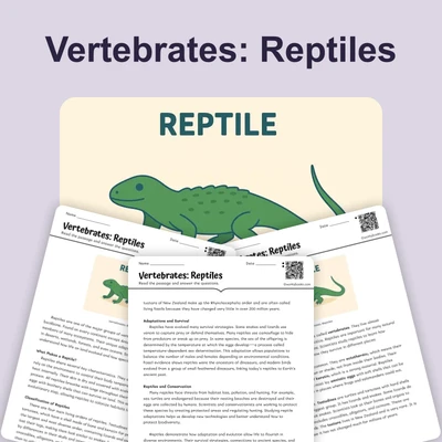 Vertebrates: Reptiles - reading educational content