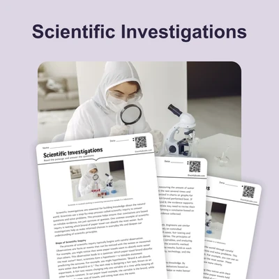 Scientific Investigations - reading educational content