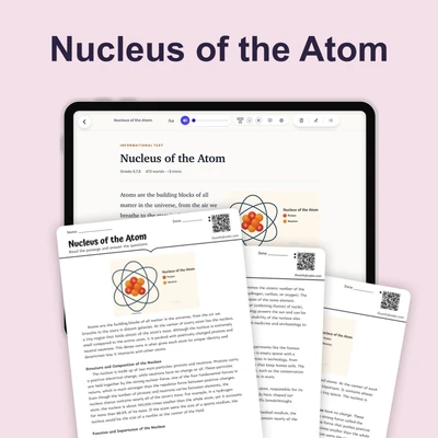 Nucleus of the Atom - reading educational content