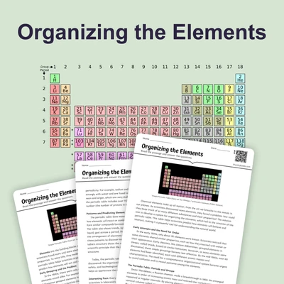 Organizing the Elements - reading educational content