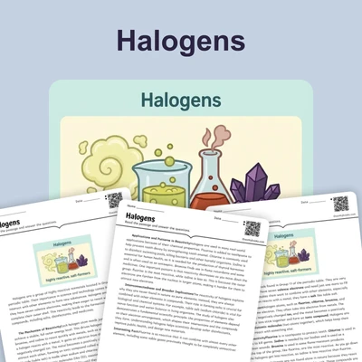 Halogens - reading educational content