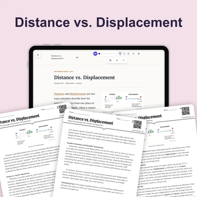 Distance vs. Displacement - reading educational content