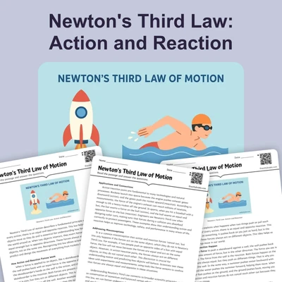 Newton's Third Law of Motion - reading educational content