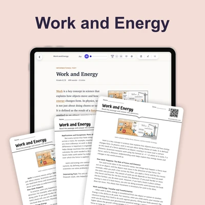 Work and Energy - reading educational content