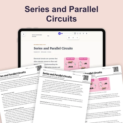 Series and Parallel Circuits - reading educational content