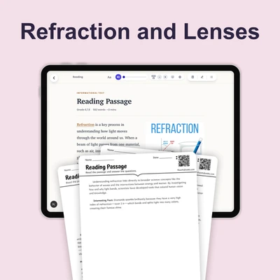 Refraction and Lenses - reading educational content