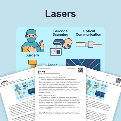 Lasers - reading educational content