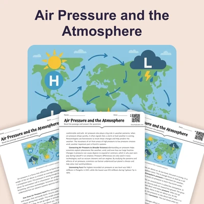 Air Pressure and the Atmosphere - reading educational content