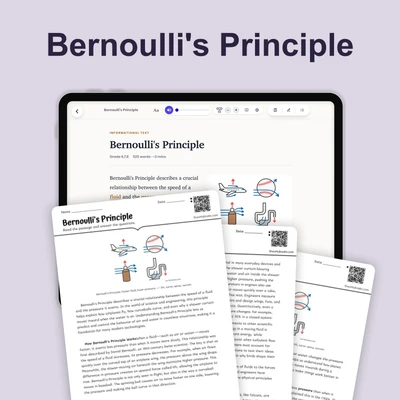 Bernoulli's Principle - reading educational content