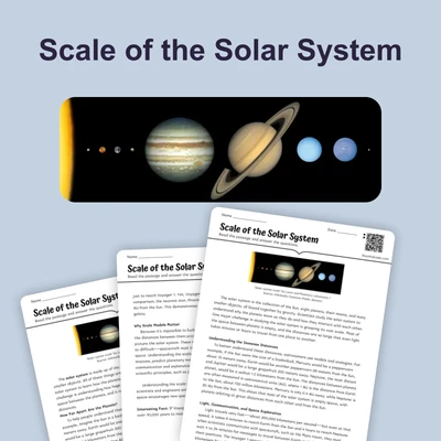 Scale of the Solar System - reading educational content