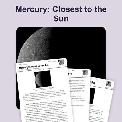 Mercury: Closest to the Sun - reading educational content
