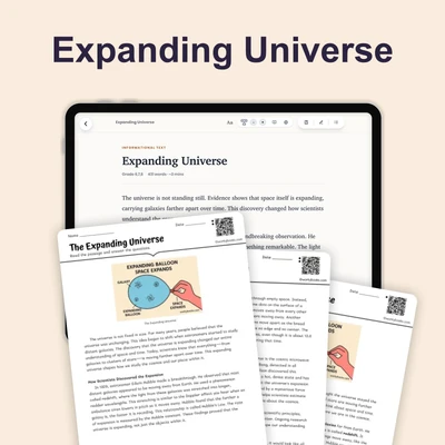 The Expanding Universe - reading educational content