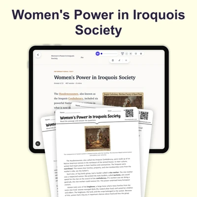 Women's Power in Iroquois Society - reading educational content