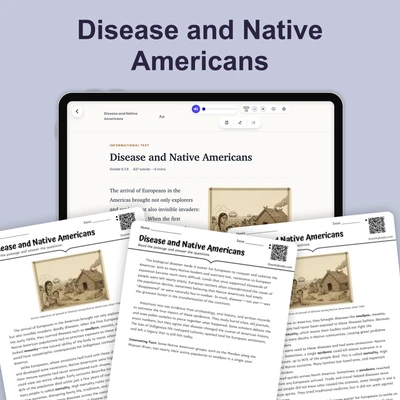 Disease and Native Americans - reading educational content