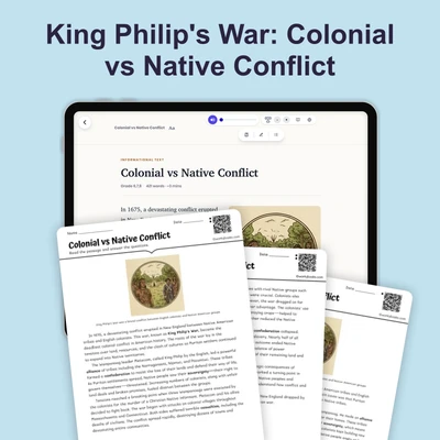 King Philip's War - reading educational content