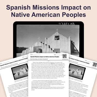 Spanish Missions Impact on Native American - reading educational content