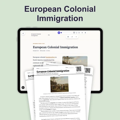 Why Europeans Immigrated to Colonial America - reading educational content