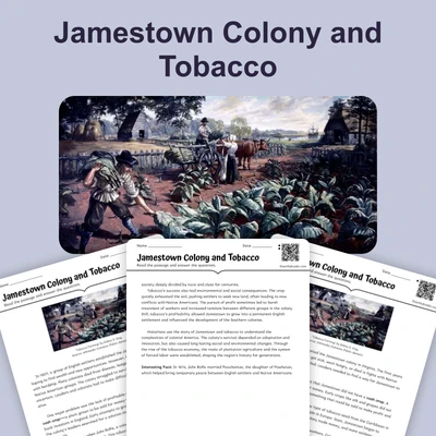 Jamestown Colony and Tobacco - reading educational content
