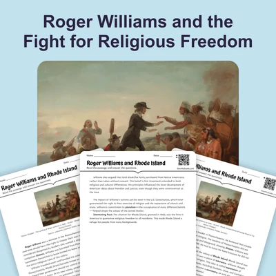 Roger Williams Religious Freedom - reading educational content