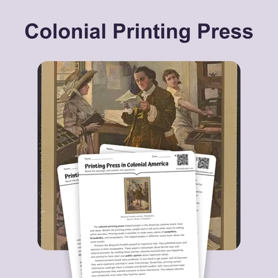 Colonial Printing Press - reading educational content