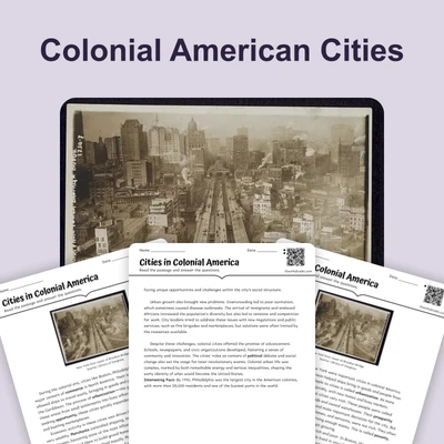 Cities in Colonial America - reading educational content