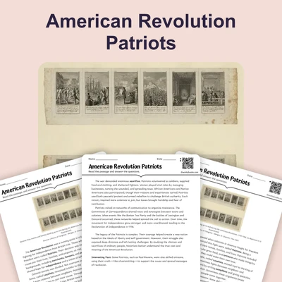 American Revolution Patriots - reading educational content