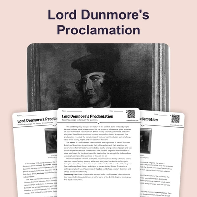 Lord Dunmore's Proclamation - reading educational content