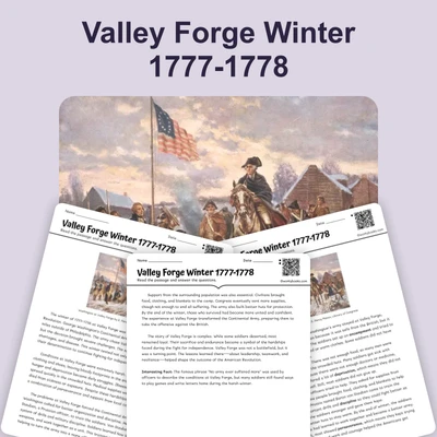 Valley Forge Winter 1777-1778 - reading educational content