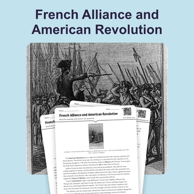French Alliance and American Revolution - reading educational content