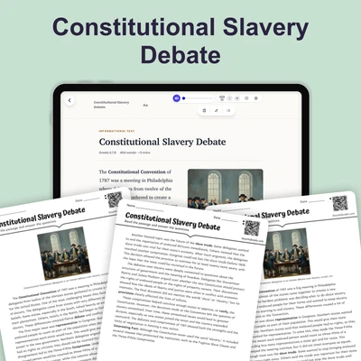 Constitutional Slavery Debate - reading educational content