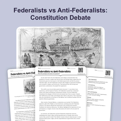 Federalists vs Anti-Federalists - reading educational content