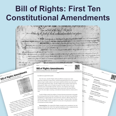Bill of Rights Amendments - reading educational content