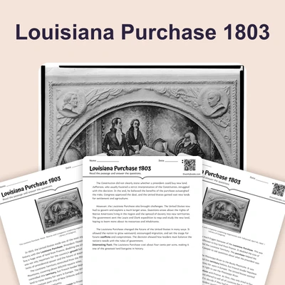 Louisiana Purchase 1803 - reading educational content