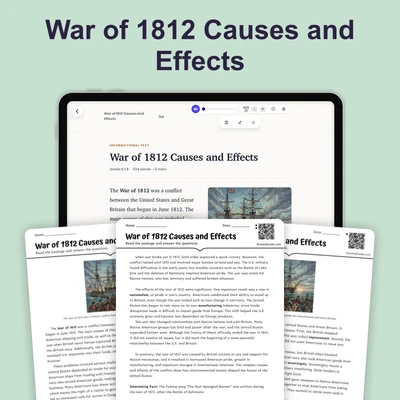War of 1812 Causes and Effects - reading educational content