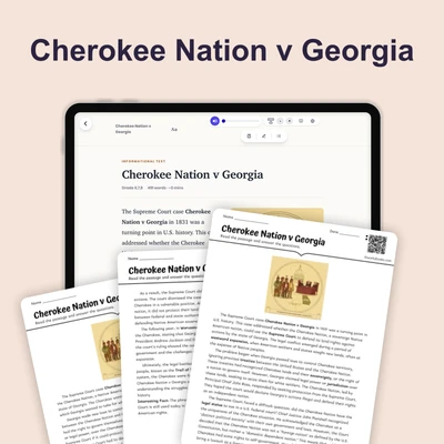 Cherokee Nation v Georgia - reading educational content