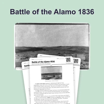 Battle of the Alamo 1836 - reading educational content