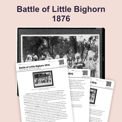 Battle of Little Bighorn 1876 - reading educational content