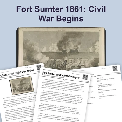 Fort Sumter 1861: Civil War Begins - reading educational content