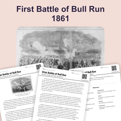 First Battle of Bull Run - reading educational content